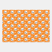 Cute Skull & Bones Halloween Patterns ラッピングペーパーシート (正面2)