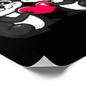 Cute Skunk In Love Couple Heart _ Valentines Day  ポスター (角)