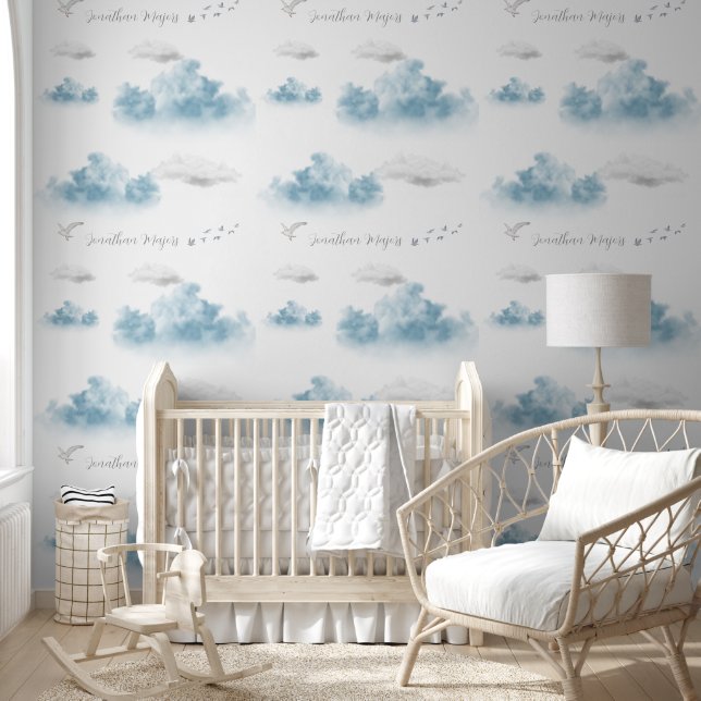Cute sky blue white clouds 壁紙 (キッズ)