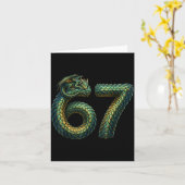 Cute Sleeng Dragon 67 Cool Six-seven Funny Six Sev カード (黄色い花)