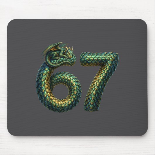 Cute Sleeng Dragon 67 Cool Six-seven Funny Six Sev マウスパッド (正面)