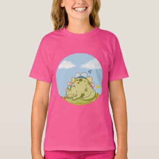 Cute Sleeping Baby Dinosaur Kids T-Shirt Tシャツ