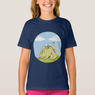 Cute Sleeping Baby Dinosaur Kids T-Shirt Tシャツ