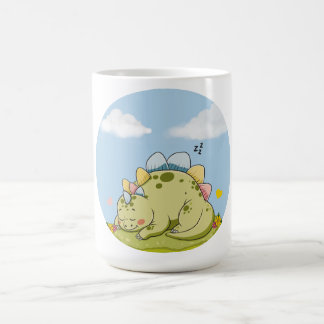 Cute Sleeping Baby Dinosaur Pastel Mug コーヒーマグカップ