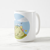 Cute Sleeping Baby Dinosaur Pastel Mug コーヒーマグカップ (正面右)