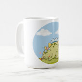 Cute Sleeping Baby Dinosaur Pastel Mug コーヒーマグカップ (正面左)