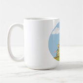 Cute Sleeping Baby Dinosaur Pastel Mug コーヒーマグカップ (左)