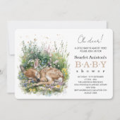 Cute Sleeping Baby Doe Baby Shower 招待状 (正面)