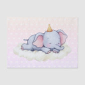 Cute Sleeping Baby Elephant Baby Shower 薄葉紙 (正面)