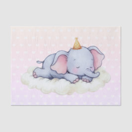 Cute Sleeping Baby Elephant Baby Shower 薄葉紙