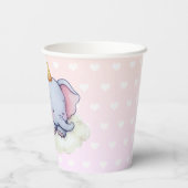 Cute Sleeping Baby Elephant Baby Shower Paper Cups 紙コップ (裏面)