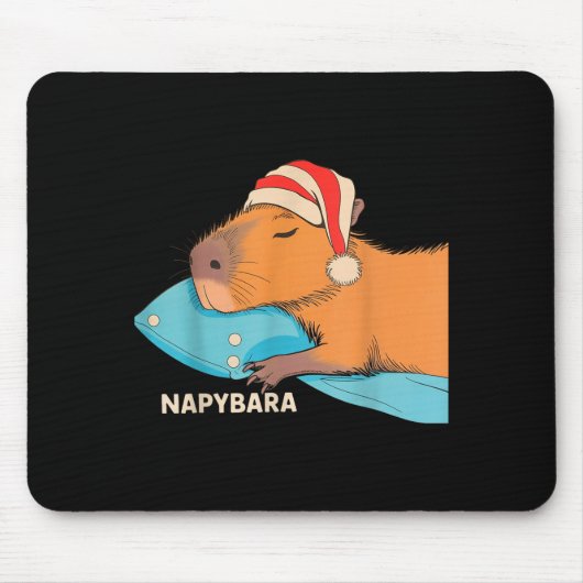 Cute Sleeping Capybara Napybara Pajamas Boys Girls マウスパッド (正面)