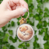 cute sleeping cat キーホルダー (手)