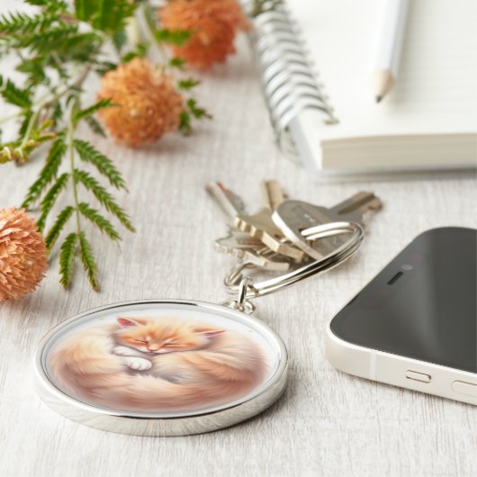 cute sleeping cat キーホルダー (側面)