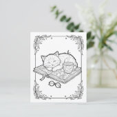 Cute Sleeping Cat Coloring Page (スタンド正面)