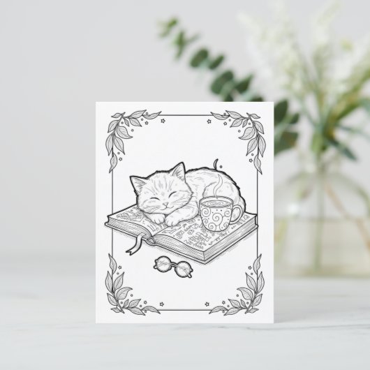 Cute Sleeping Cat Coloring Page (スタンド正面)