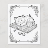 Cute Sleeping Cat Coloring Page (正面)