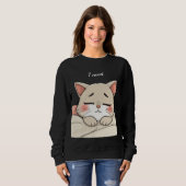 Cute Sleeping Cat I Need a Nap Kawaii Artwork スウェットシャツ (正面フル)