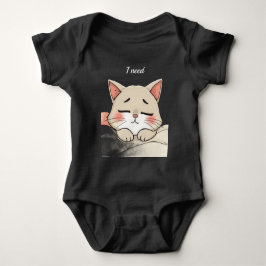 Cute Sleeping Cat I Need a Nap Kawaii Artwork ベビーボディスーツ