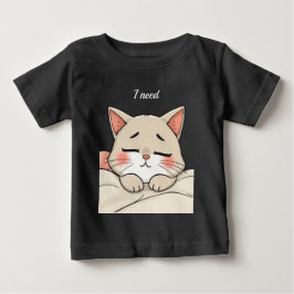 Cute Sleeping Cat I Need a Nap Kawaii Artwork ベビーTシャツ