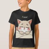 Cute Sleeping Cat I Need a Nap Kawaii Artwork Tシャツ (正面)