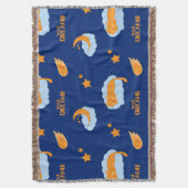 Cute sleeping cat on a cloud, sweet dreams スローブランケット (正面縦)