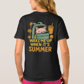 Cute Sleeping Cat Summer Backpack Design Tシャツ (裏面)