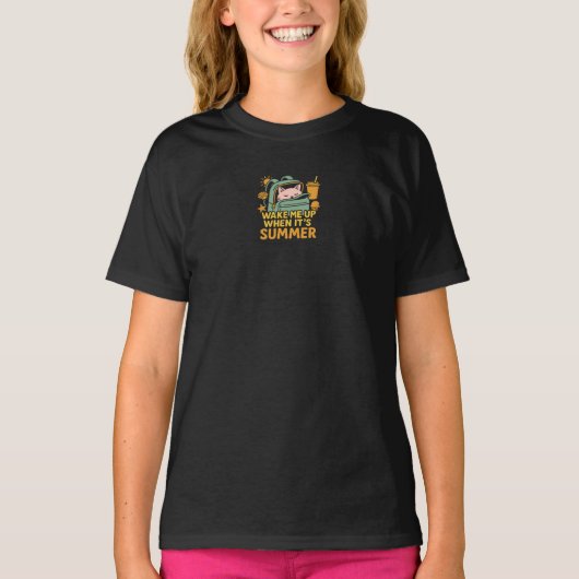 Cute Sleeping Cat Summer Backpack Design Tシャツ (正面)