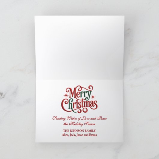 Cute Sleeping Cat Under Christmas Tree シーズンカード (内部)