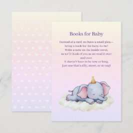 Cute Sleeping Elephant Baby Shower Enclosure Card エンクロージャーカード