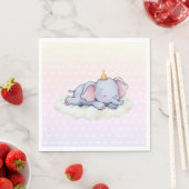 Cute Sleeping Elephant Baby Shower Paper Napkins スタンダードランチョンナプキン (インサイチュ)