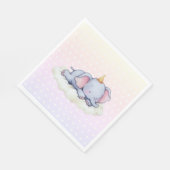Cute Sleeping Elephant Baby Shower Paper Napkins スタンダードランチョンナプキン (角)
