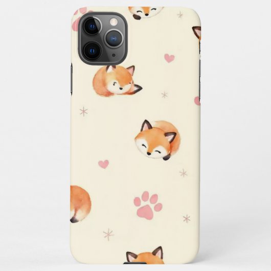 Cute Sleeping Fox Pattern Phone Case iPhoneケース (裏面)