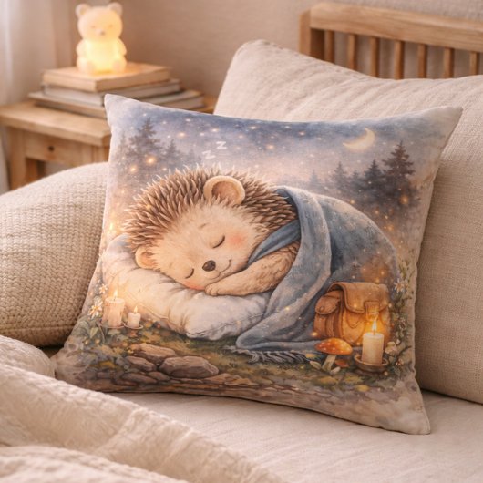 Cute Sleeping Hedgehog Kids Room & Nursery クッション