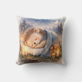 Cute Sleeping Hedgehog Kids Room & Nursery クッション (正面)