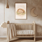 Cute Sleeping Hedgehog Neutral Kids Room ポスター