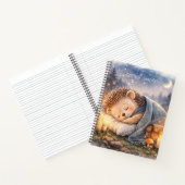 Cute Sleeping Hedgehog Personalized Kids Journal ノートブック (内部)