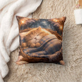 Cute Sleeping Kitten Cozy Fantasy Pillow クッション (ブランケット)