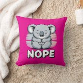 Cute Sleeping Koala “Nope” Funny Cartoon クッション (ブランケット)