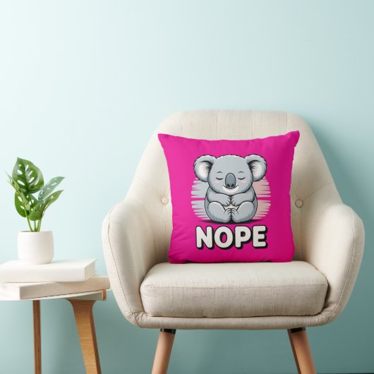 Cute Sleeping Koala “Nope” Funny Cartoon クッション (椅子)