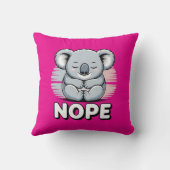 Cute Sleeping Koala “Nope” Funny Cartoon クッション (裏面)