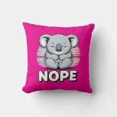 Cute Sleeping Koala “Nope” Funny Cartoon クッション (正面)