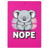 Cute Sleeping Koala “Nope” Funny Cartoon クリップボード (裏面)
