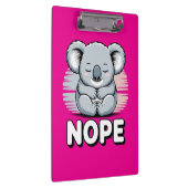 Cute Sleeping Koala “Nope” Funny Cartoon クリップボード (右)