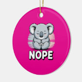 Cute Sleeping Koala “Nope” Funny Cartoon セラミックオーナメント (左)