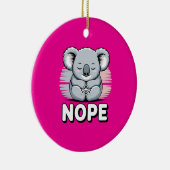 Cute Sleeping Koala “Nope” Funny Cartoon セラミックオーナメント (右)
