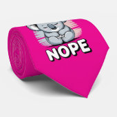 Cute Sleeping Koala “Nope” Funny Cartoon ネクタイ (ロール)