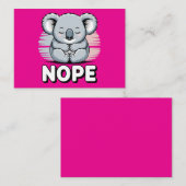 Cute Sleeping Koala “Nope” Funny Cartoon ノートカード (正面/裏面)