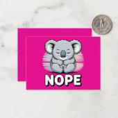 Cute Sleeping Koala “Nope” Funny Cartoon ノートカード (正面/裏面インサイチュ)