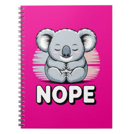 Cute Sleeping Koala “Nope” Funny Cartoon ノートブック